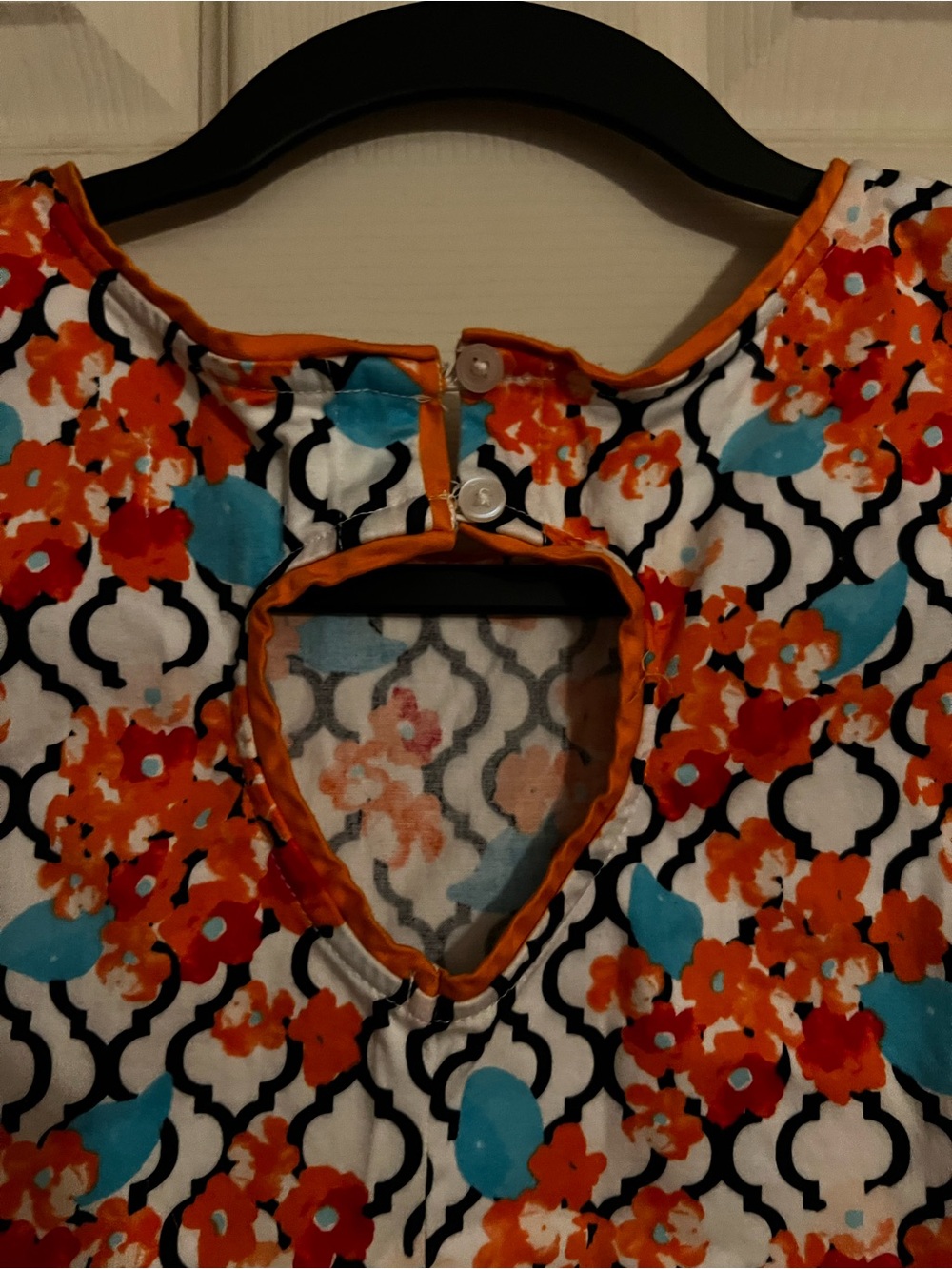 Crown & Ivy kids dress size XL, orange floral - Picture 4 of 8